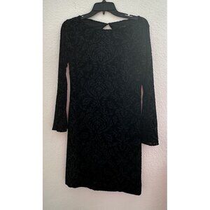Indication by Eci Womens Dress XS Black Burnt Out Velvet Bell Sleeve Whimsygoth